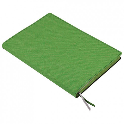 Блокнот А5 (148x213 мм), BRAUBERG Tweed, 112 л., гибкий, под ткань, линия, темно-зеленый, 110964