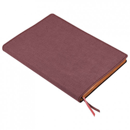 Блокнот А5 (148x213 мм), BRAUBERG Tweed, 112 л., гибкий, под ткань, линия, бордовый, 110963