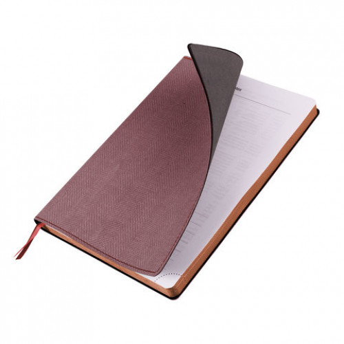 Блокнот А5 (148x213 мм), BRAUBERG Tweed, 112 л., гибкий, под ткань, линия, бордовый, 110963