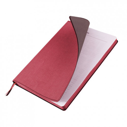 Блокнот А5 (148x213 мм), BRAUBERG Tweed, 112 л., гибкий, под ткань, линия, красный, 110965