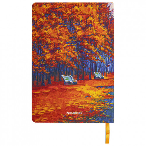 Блокнот А5 (143x210 мм), BRAUBERG VISTA Aqua Autumn, под кожу, гибкий, 80 л., 112072
