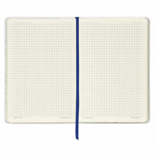 Блокнот А5 (148x218 мм), BRAUBERG Office, под кожу, 80 л., резинка, клетка, белый, 111029