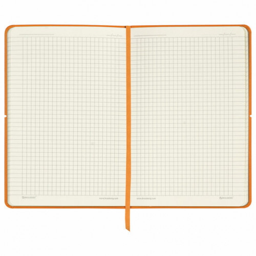Блокнот А5 (148x218 мм), BRAUBERG Metropolis X, под кожу, 80 л., резинка, клетка, оранжевый, 111032