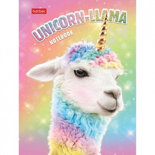 Блокнот МАЛЫЙ ФОРМАТ (112х151 мм) А6, 80 л., твердый, поролон, клетка, HATBER I love LAMA, 80ББп6В1, 80ББп6В1_23377