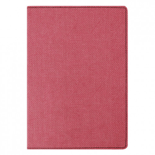 Блокнот А5 (148x213 мм), BRAUBERG Tweed, 112 л., гибкий, под ткань, линия, красный, 110965