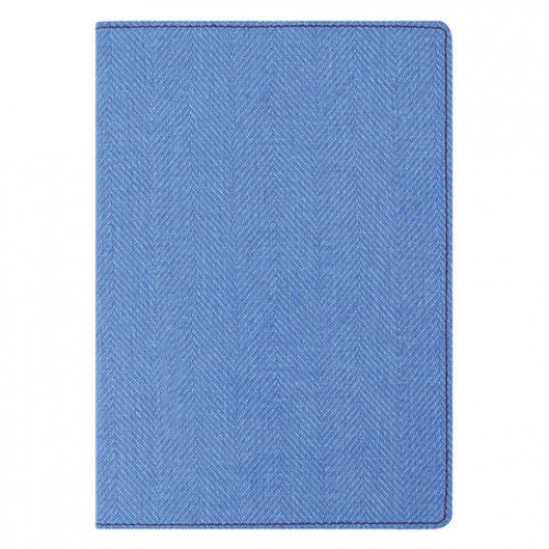 Блокнот А5 (148x213 мм), BRAUBERG Tweed, 112 л., гибкий, под ткань, линия, синий, 110966