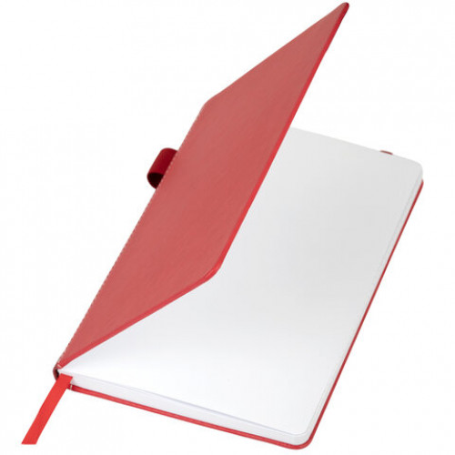 Блокнот А5 135x212мм BRAUBERG Soft touch под кожу, резинка, держатель, 80л клетка, розовый, 117148