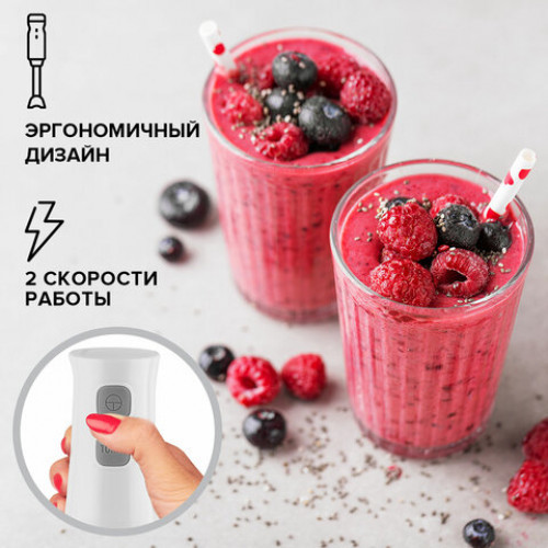 Блендер погружной SCARLETT SC-HB42F84, 850Вт, 2режима, измельчитель, венчик, стакан, черный