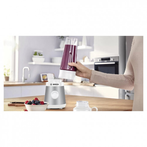 Блендер стационарный BOSCH MMB2111T, 450 Вт, 1 скорость, чаша 0,6 л, пластик, серебристый