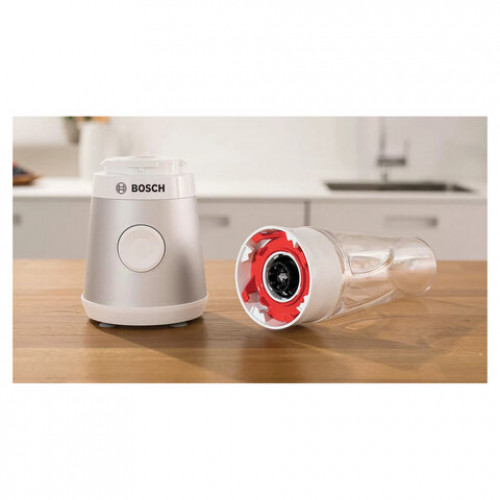 Блендер стационарный BOSCH MMB2111T, 450 Вт, 1 скорость, чаша 0,6 л, пластик, серебристый