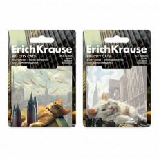Блок самоклеящийся ERICH KRAUSE Big City Cats, 75х75 мм, 50 листов, ассорти, 63183
