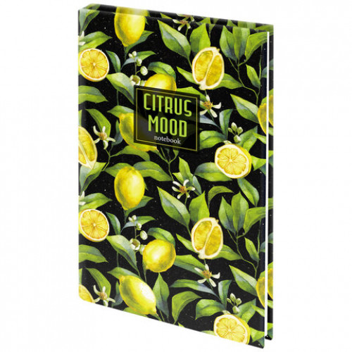 Блокнот А5 (134х206 мм), 96 л., твёрдый, клетка, STAFF, Lemons, 114434