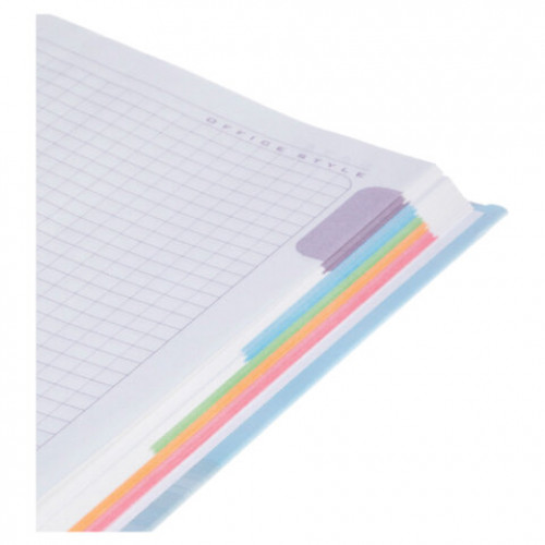 Блокнот А5 167х216 мм, 80 л., твёрдый, клетка, матовая ламинация, лак, блок 5 цв., HATBER, Россия, 085282, 80ББ5лолВ130989