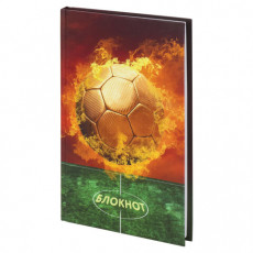 Блокнот (135х206 мм), 80 л., твердый, клетка, выборочный лак, ЮНЛАНДИЯ, Футбол, 111615