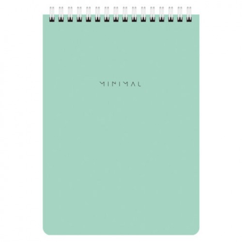 Блокнот А5 146х206 мм, 60 л., гребень, картон, жесткая подложка, клетка, BRAUBERG Minimal Pastel, 116427