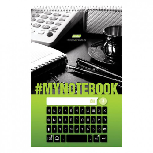 Блокнот БОЛЬШОЙ ФОРМАТ (195х297 мм) А4, 80 л., спираль, картон, подложка, клетка, HATBER, Офис, 111079, 80Б4В1сп_17326