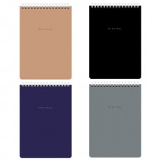 Блокнот А5 146х206 мм, 60 л., гребень, картон, жесткая подложка, клетка, BRAUBERG Minimal Classic, 116426