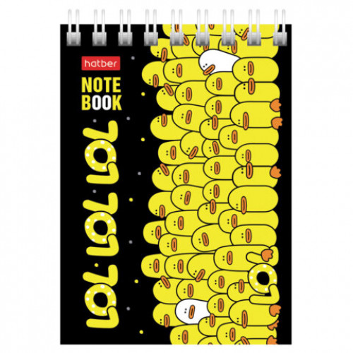 Блокнот МАЛЫЙ ФОРМАТ А7, 60 л., гребень, картон, клетка, HATBER, Утиные истории, 081168, 60Б7В1гр