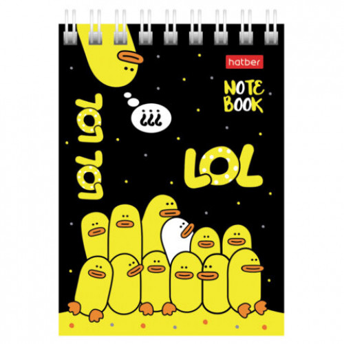 Блокнот МАЛЫЙ ФОРМАТ А7, 60 л., гребень, картон, клетка, HATBER, Утиные истории, 081168, 60Б7В1гр