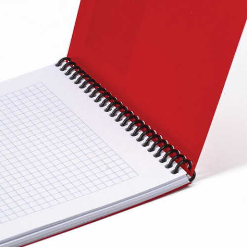 Блокнот А5, 80 листов, спираль пластиковая, обложка пластик, клетка, BRAUBERG Metropolis, КРАСНЫЙ, 110975