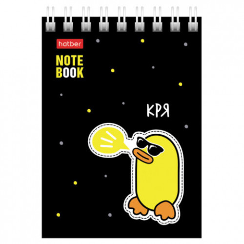 Блокнот МАЛЫЙ ФОРМАТ А7, 60 л., гребень, картон, клетка, HATBER, Утиные истории, 081168, 60Б7В1гр