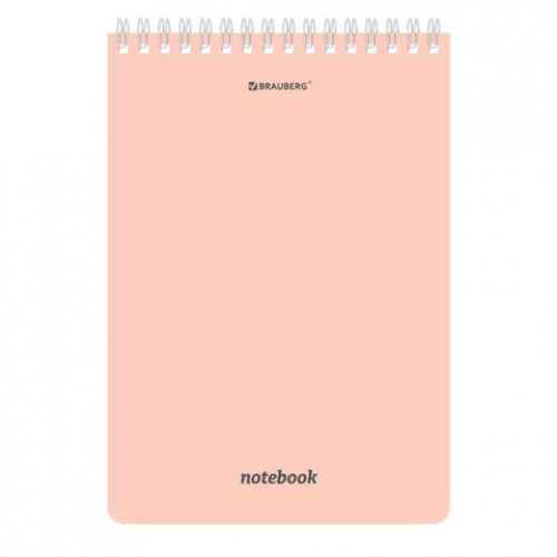 Блокнот А5 146х206мм, 80л, гребень, картон, клетка, BRAUBERG, КС МОРАНДИ, 118553