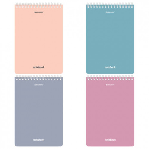 Блокнот А5 146х206мм, 80л, гребень, картон, клетка, BRAUBERG, КС МОРАНДИ, 118553