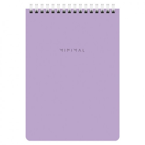 Блокнот А5 146х206 мм, 60 л., гребень, картон, жесткая подложка, клетка, BRAUBERG Minimal Pastel, 116427