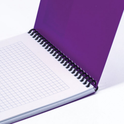 Блокнот А5, 80 листов, спираль пластиковая, обложка пластик, клетка, BRAUBERG Metropolis, ФИОЛЕТОВЫЙ, 110978