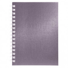 Блокнот МАЛЫЙ ФОРМАТ А6, 80 л., гребень, бумвинил METALLIC, клетка, HATBER, коричневый, 086312, 80ЗК6бвВ1гр