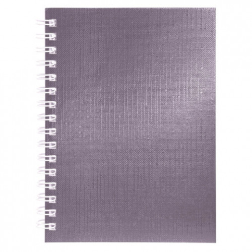 Блокнот МАЛЫЙ ФОРМАТ А6, 80 л., гребень, бумвинил METALLIC, клетка, HATBER, коричневый, 086312, 80ЗК6бвВ1гр