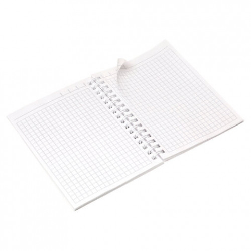 Блокнот МАЛЫЙ ФОРМАТ А6, 80 л., гребень, бумвинил METALLIC, клетка, HATBER, синий, 086311, 80ЗК6бвВ1гр