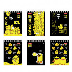 Блокнот МАЛЫЙ ФОРМАТ А7, 60 л., гребень, картон, клетка, HATBER, Утиные истории, 081168, 60Б7В1гр