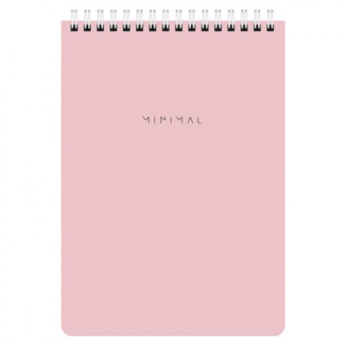 Блокнот А5 146х206 мм, 60 л., гребень, картон, жесткая подложка, клетка, BRAUBERG Minimal Pastel, 116427
