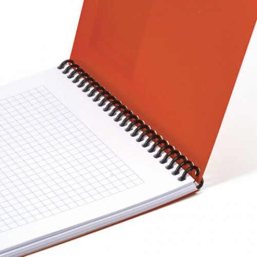 Блокнот А5, 80 листов, спираль пластиковая, обложка пластик, клетка, BRAUBERG Metropolis, ОРАНЖЕВЫЙ, 110979