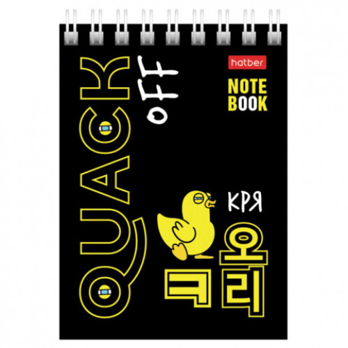 Блокнот МАЛЫЙ ФОРМАТ А7, 60 л., гребень, картон, клетка, HATBER, Утиные истории, 081168, 60Б7В1гр