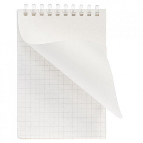 Блокнот МАЛЫЙ ФОРМАТ А6 80л, мягкий гребень, пластик, фольга, клетка, HATBER, BLUE FLOWERS, 090245, 80Б6A1мс_33478