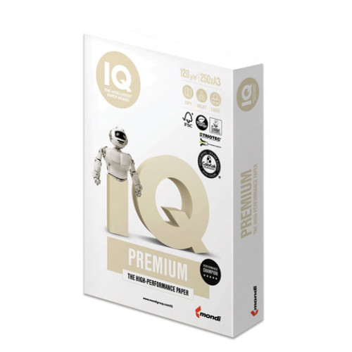 Бумага IQ PREMIUM БОЛЬШОЙ ФОРМАТ (297х420 мм), А3, 120 г/м2, 250 л., класс А, Австрия, белизна 170% (CIE)