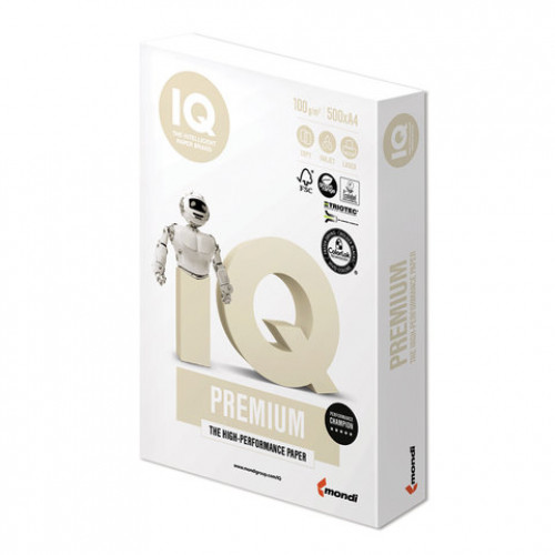 Бумага IQ PREMIUM, А4, 100 г/м2, 500 л., класс А, Австрия, белизна 170% (CIE)