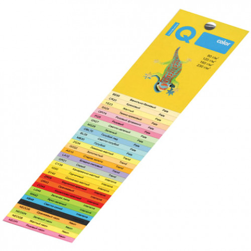 Бумага цветная IQ color, А4, 80 г/м2, 100 л., интенсив, оранжевая, OR43
