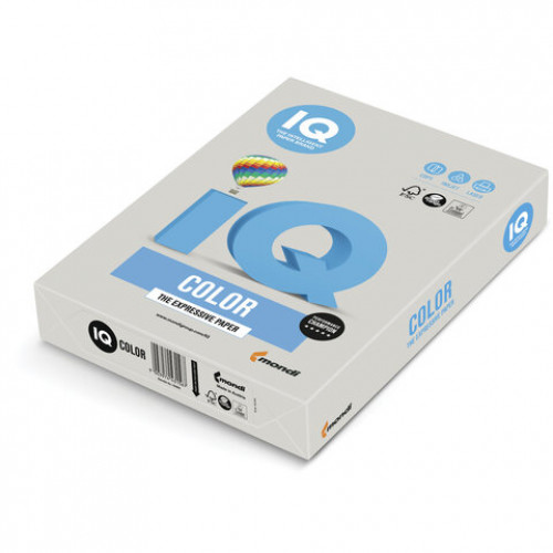 Бумага цветная IQ color, А4, 160 г/м2, 250 л., тренд, серая, GR21