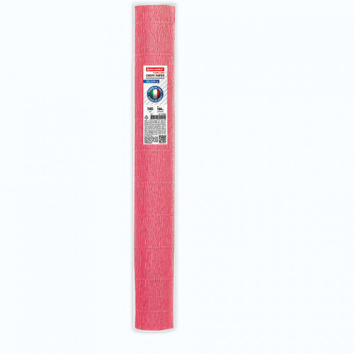 Бумага гофрированная (ИТАЛИЯ) 140 г/м2, ярко-розовая (951), 50х250 см, BRAUBERG FIORE, 112584