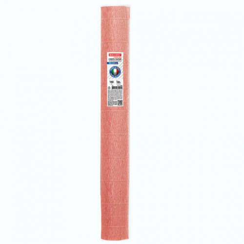 Бумага гофрированная (ИТАЛИЯ) 140 г/м2, коралловая (901), 50х250 см, BRAUBERG FIORE, 112585