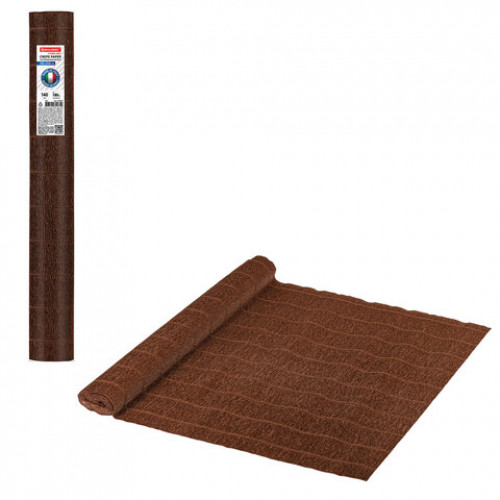 Бумага гофрированная (ИТАЛИЯ) 140 г/м2, коричневая (968), 50х250 см, BRAUBERG FIORE, 112579