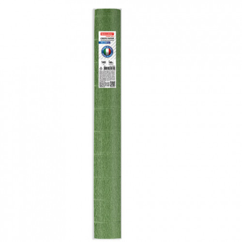 Бумага гофрированная (ИТАЛИЯ) 140 г/м2, нефрит (965), 50х250 см, BRAUBERG FIORE, 112575