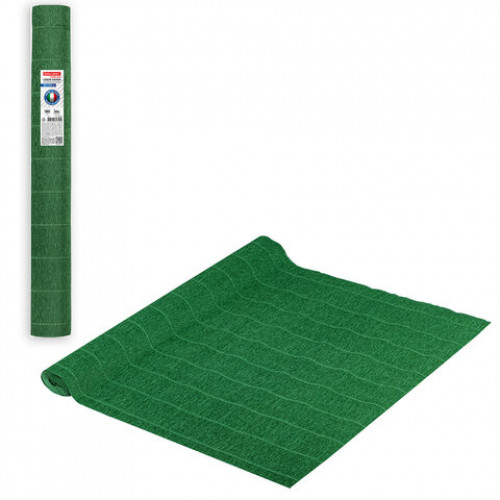 Бумага гофрированная (ИТАЛИЯ) 180 г/м2, темно-зеленая (561), 50х250 см, BRAUBERG FIORE, 112616
