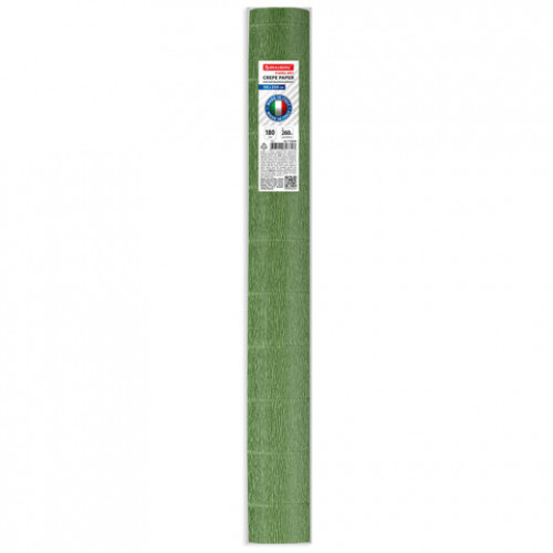 Бумага гофрированная (ИТАЛИЯ) 180 г/м2, нефрит (565), 50х250 см, BRAUBERG FIORE, 112624