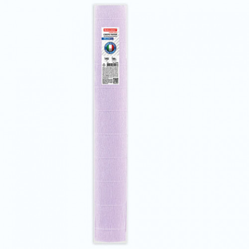 Бумага гофрированная (ИТАЛИЯ) 140 г/м2, светло-лиловая (992), 50х250 см, BRAUBERG FIORE, 112590