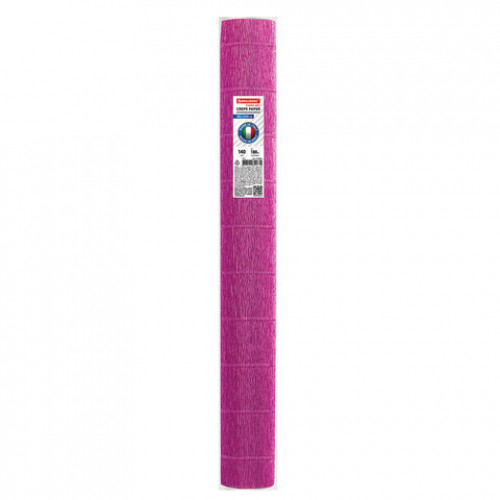 Бумага гофрированная (ИТАЛИЯ) 140 г/м2, цикламен (972), 50х250 см, BRAUBERG FIORE, 112581