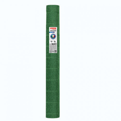 Бумага гофрированная (ИТАЛИЯ) 140 г/м2, темно-зеленая (961), 50х250 см, BRAUBERG FIORE, 112570